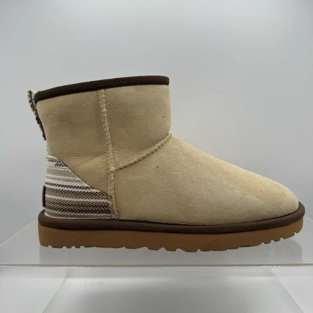 Brand New UGG Classic Mini Sherpa Cream Brown Boots 1010261 Women's Size 7